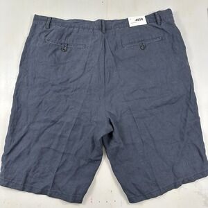 NEW Calvin Klein 100% Linen Chino Shorts Men 40‎ X 11 Blue Summer Casual Beach